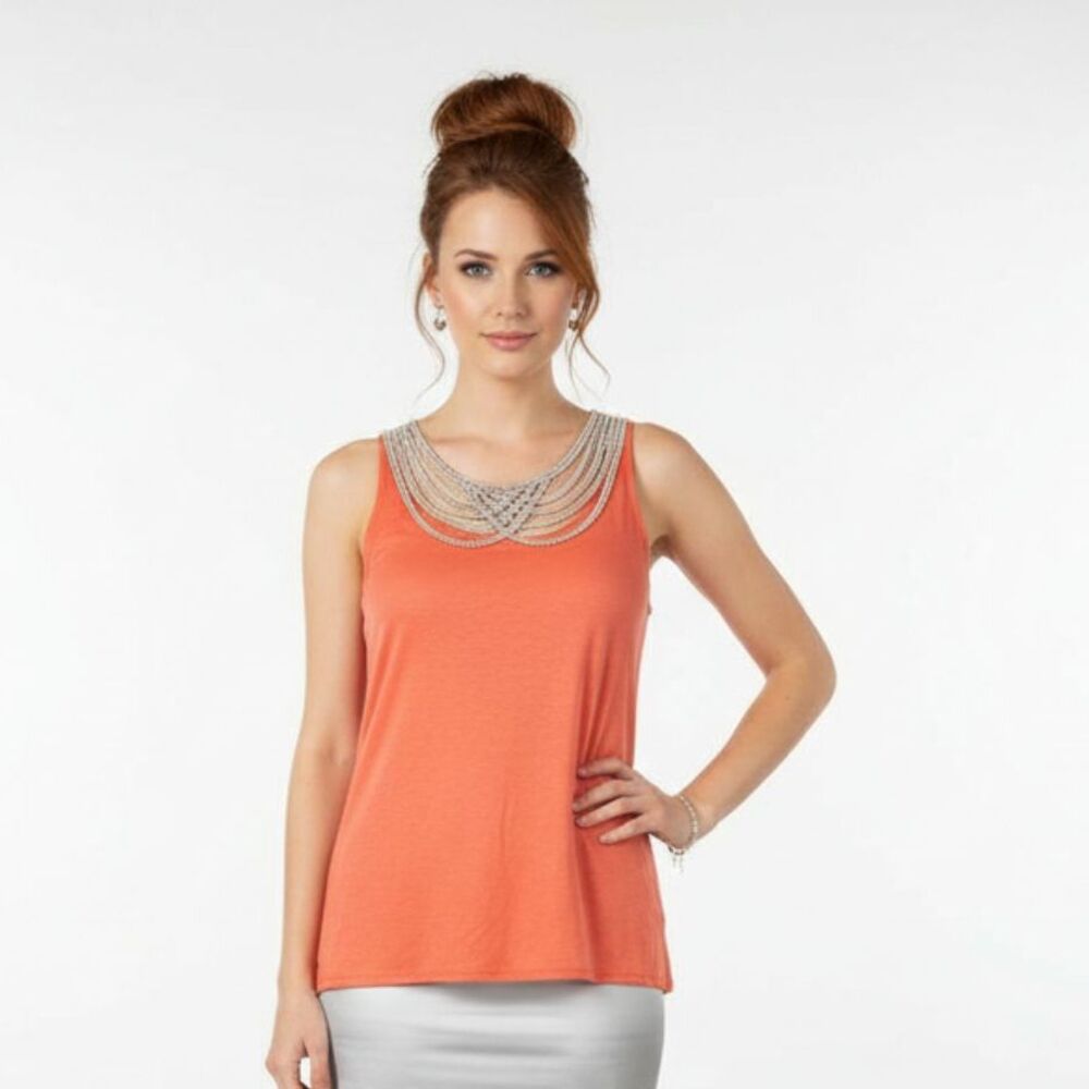 Anthropologie Leifnotes Orange Strappy‎ Sleeveless Tank Top XS